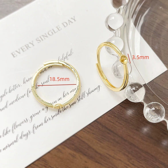Wholesale Metal Pearl Ring Electroplated Irregular Torus Diy Handmade