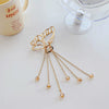 Wholesale Metal Pearl Tassel Butterfly Handmade Hair Clip For Women