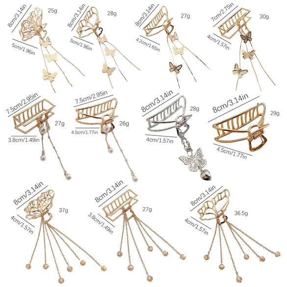Wholesale Metal Pearl Tassel Butterfly Handmade Hair Clip For Women