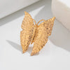 Wholesale Metal Pleated Leaf Ring With Big Butterfly Flower And Geometric Animal Zodiac Pattern Electroplated For Women In Ins Style