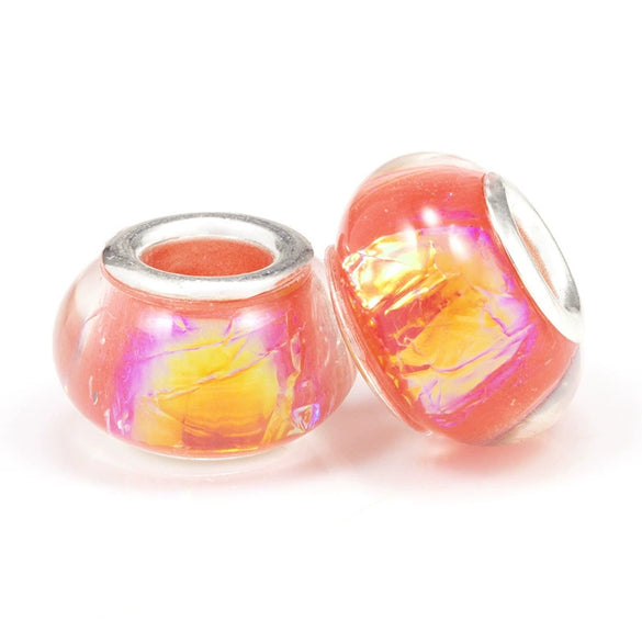 Wholesale Metal Resin Beads Totem Pattern Electroplated Bracelet And Necklace Beaded Accessories