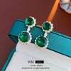 Wholesale Metal Retro Flower Design Diamond Pearl Earrings For Women