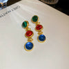 Wholesale Metal Retro Flower Design Diamond Pearl Earrings For Women