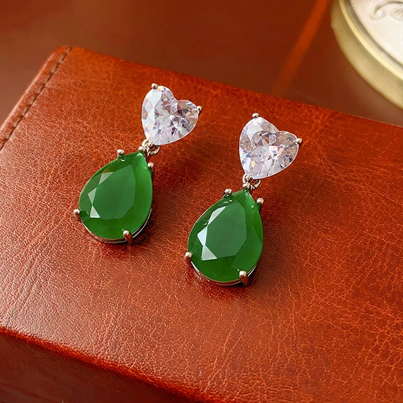 Wholesale Metal Retro Flower Design Diamond Pearl Earrings For Women