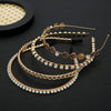 Wholesale Metal Retro Hair Band Set With Gold Pearl Rhinestone Electroplating Treatment For Women