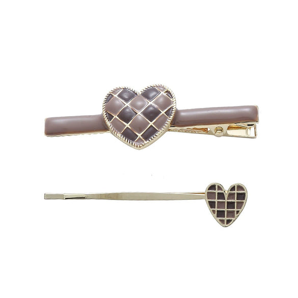 Wholesale Metal Retro Heart Shape Electroplating Duckbill Hairpin For Women