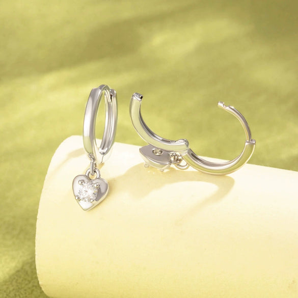 Wholesale Metal Retro Heartshaped Zircon Earrings For Women