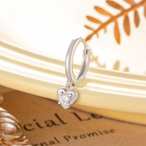 Wholesale Metal Retro Heartshaped Zircon Earrings For Women