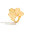 Wholesale Metal Retro Leaf Shaped Exaggerated 3D Ring With Electroplating For Women