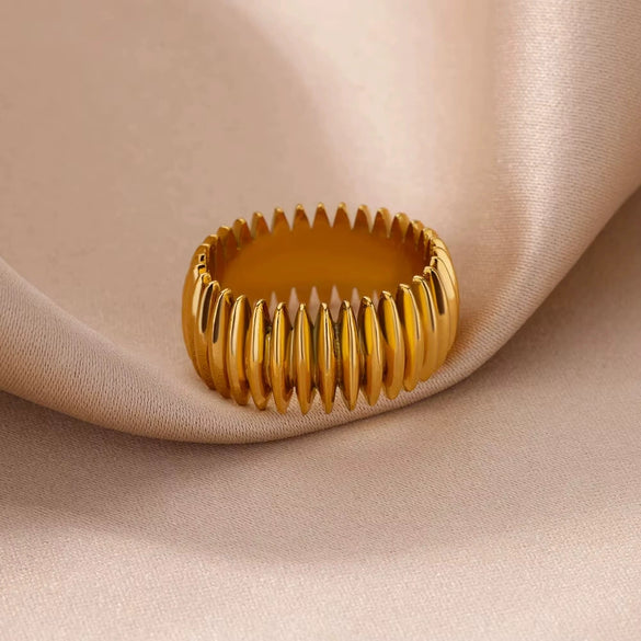 Wholesale Metal Ring Copper Retro Geometric Diamond Pattern Electroplated