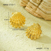 Wholesale Metal Shell Series Stainless Steel Jewelry With Geometric Pattern Electroplated 18K Gold For Women