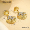 Wholesale Metal Shell Series Stainless Steel Jewelry With Geometric Pattern Electroplated 18K Gold For Women