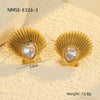 Wholesale Metal Shell Series Stainless Steel Jewelry With Geometric Pattern Electroplated 18K Gold For Women