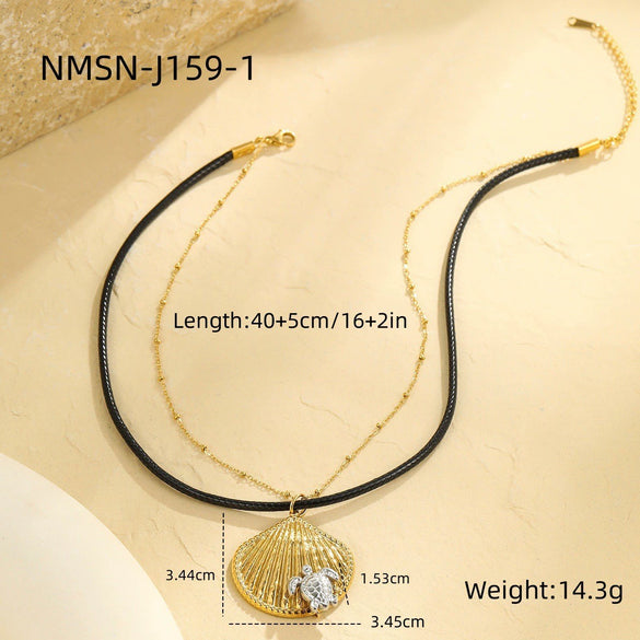 Wholesale Metal Shell Series Stainless Steel Jewelry With Geometric Pattern Electroplated 18K Gold For Women