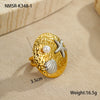Wholesale Metal Shell Series Stainless Steel Jewelry With Geometric Pattern Electroplated 18K Gold For Women