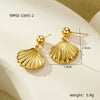 Wholesale Metal Shell Series Stainless Steel Jewelry With Geometric Pattern Electroplated 18K Gold For Women
