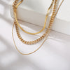 Wholesale Metal Snake Bone Chain Multilayered Necklace Punk Style Geometric Alloy Electroplated For Women