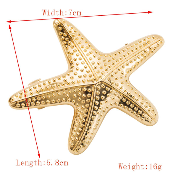 Wholesale Metal Spring Hair Clip For Women With Starfish Shape And Electroplating Treatment In Fashion Ol Style