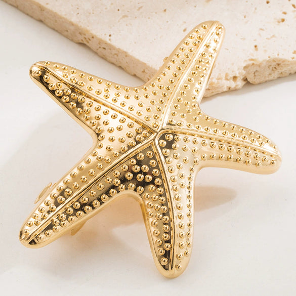 Wholesale Metal Spring Hair Clip For Women With Starfish Shape And Electroplating Treatment In Fashion Ol Style