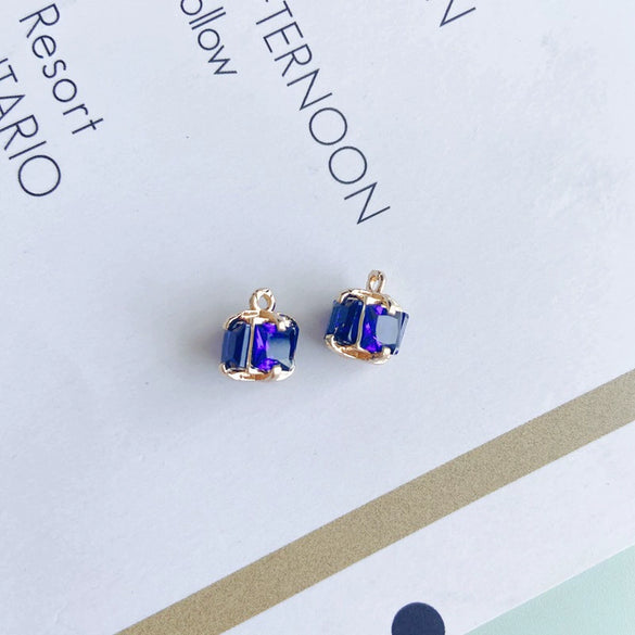 Wholesale Metal Square Crystal Jewelry Accessories With Copper Plated And Electroplating Treatment