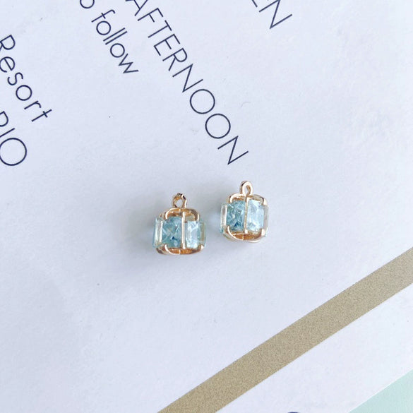 Wholesale Metal Square Crystal Jewelry Accessories With Copper Plated And Electroplating Treatment