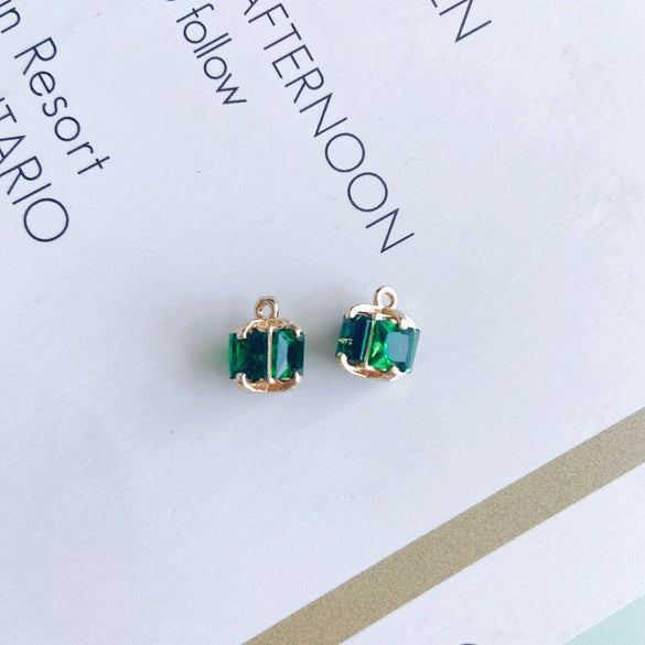 Wholesale Metal Square Crystal Jewelry Accessories With Copper Plated And Electroplating Treatment