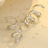 Wholesale Metal Stainless Steel Geometric Wave Spiral Electroplated Earrings For Women Retro Cool Style