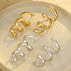 Wholesale Metal Stainless Steel Geometric Wave Spiral Electroplated Earrings For Women Retro Cool Style