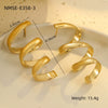 Wholesale Metal Stainless Steel Geometric Wave Spiral Electroplated Earrings For Women Retro Cool Style