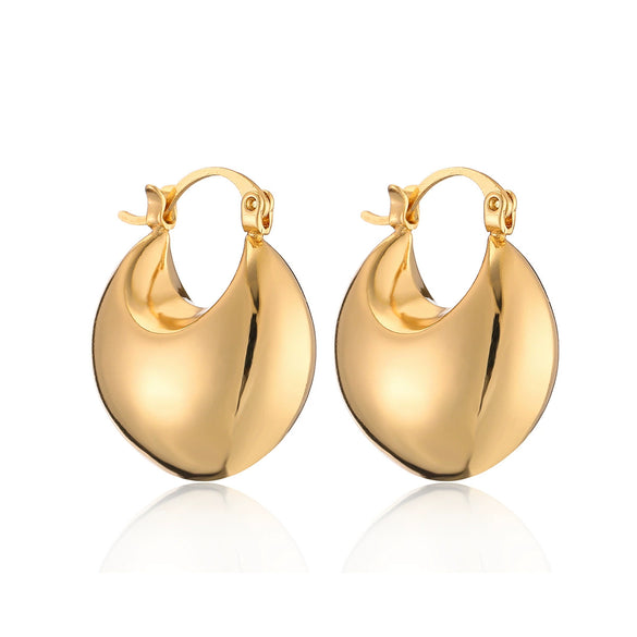 Wholesale Metal Style Copper Plated Geometric Stereo Earrings For Women With Electroplating Finish