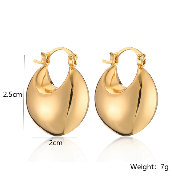 Wholesale Metal Style Copper Plated Geometric Stereo Earrings For Women With Electroplating Finish
