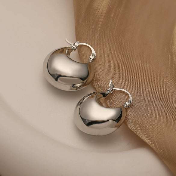 Wholesale Metal Style Copper Plated Geometric Stereo Earrings For Women With Electroplating Finish
