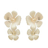 Wholesale Metal Sweet Fresh Brushed Flower Earrings With Electroplating