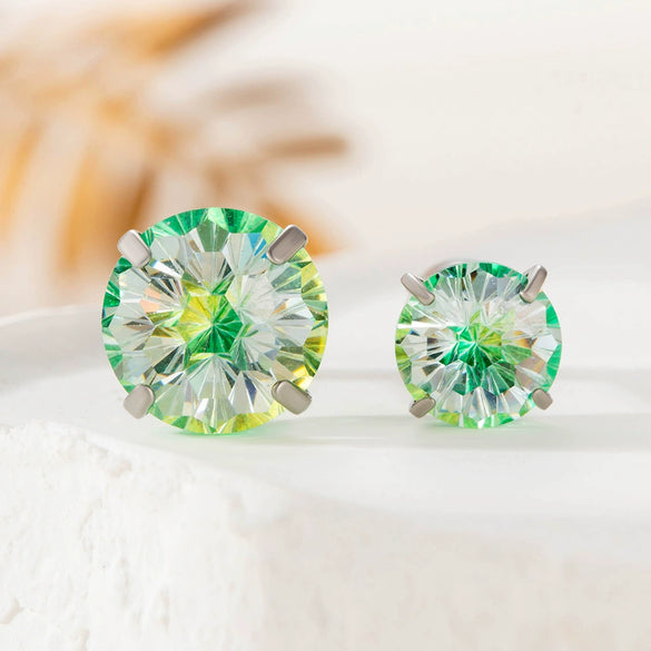 Wholesale Metal Sweet Geometric Inlaid Zircon Earrings For Women