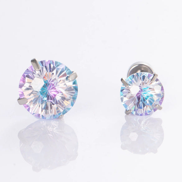 Wholesale Metal Sweet Geometric Inlaid Zircon Earrings For Women