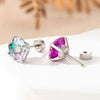 Wholesale Metal Sweet Geometric Inlaid Zircon Earrings For Women