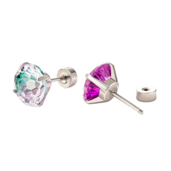 Wholesale Metal Sweet Geometric Inlaid Zircon Earrings For Women