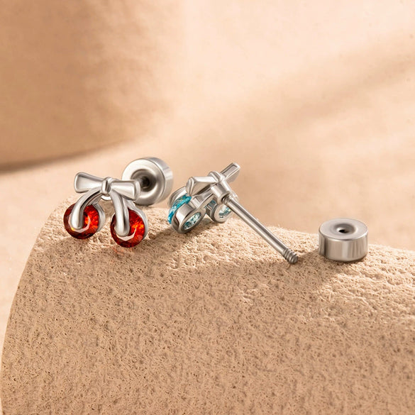 Wholesale Metal Sweet Style Fruit Shape Electroplating Titanium Steel Cartilage Puncture Ear Bone Nail