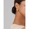 Wholesale Metal Titanium Steel Flower Earrings With French Niche Design Sense And Electroplating Process For Women