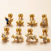 Wholesale Metal Titanium Steel Geometric Puncture Ear Studs For Women With Electroplating