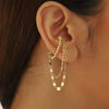 Wholesale Metal Ushaped Retro Style Magnet Pearl Tassel Electroplated Ear Clip For Women