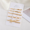Wholesale Metal Women's Simple Cute Geometric Oneword Clip Hairpin With Electroplating