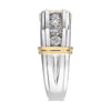 Wholesale Metal Women's Sporty Style Twocolor Ring With Micro Inlaid Zircon And Electroplating