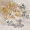 Wholesale Metal Zinc Alloy Flowershaped Electroplated Earrings For Women
