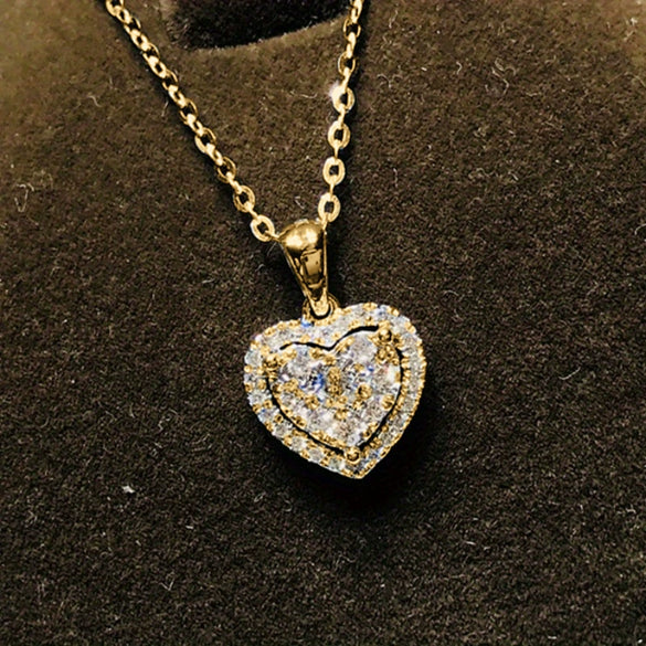 Wholesale Metal Zircon Heart Shape Necklace For Women