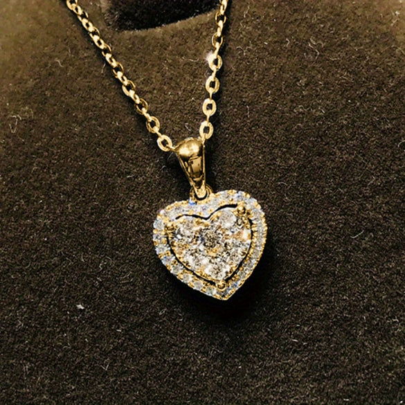 Wholesale Metal Zircon Heart Shape Necklace For Women
