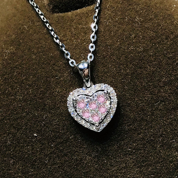 Wholesale Metal Zircon Heart Shape Necklace For Women