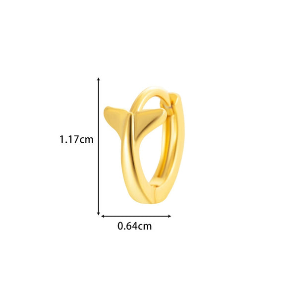 Wholesale Metal Zircon Heart Shape Pendant Cartilage Earring With Electroplating
