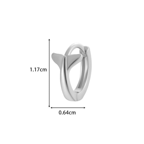 Wholesale Metal Zircon Heart Shape Pendant Cartilage Earring With Electroplating