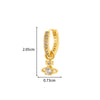 Wholesale Metal Zircon Heart Shape Pendant Cartilage Earring With Electroplating